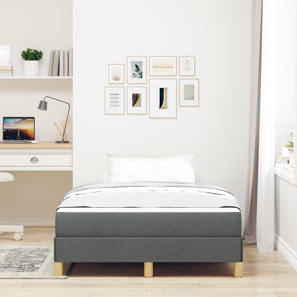 Boxspringbed met matras Donkergrijs 120 x 190 cm Stof is nu te koop bij PeponiXL, paradijselijk wonen!