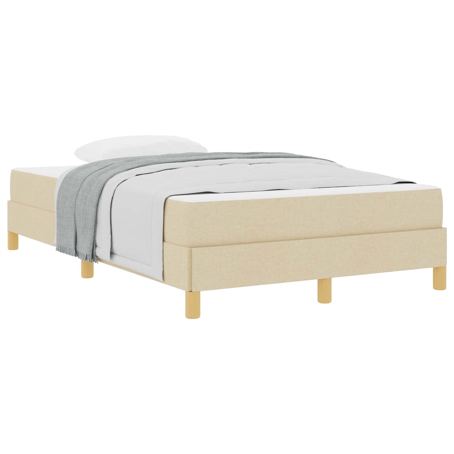 Boxspringbed met matras Crème 120 x 190 cm Stof is nu te koop bij PeponiXL, paradijselijk wonen!