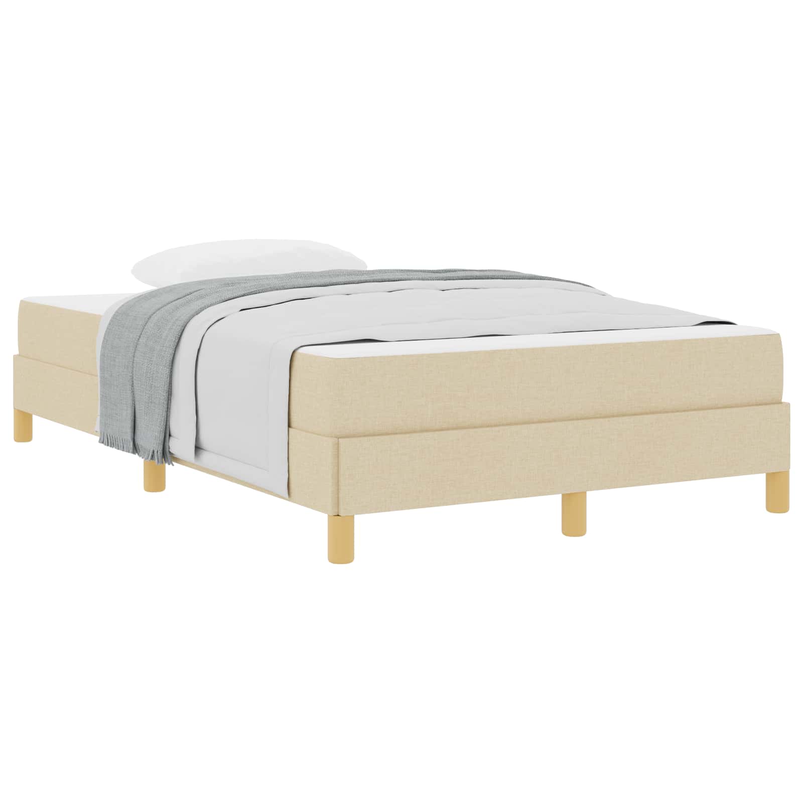 Boxspringbed met matras Crème 120 x 190 cm Stof is nu te koop bij PeponiXL, paradijselijk wonen!