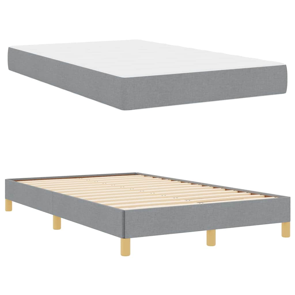 Boxspringbed met matras Lichtgrijs 120 x 200 cm Stof is nu te koop bij PeponiXL, paradijselijk wonen!