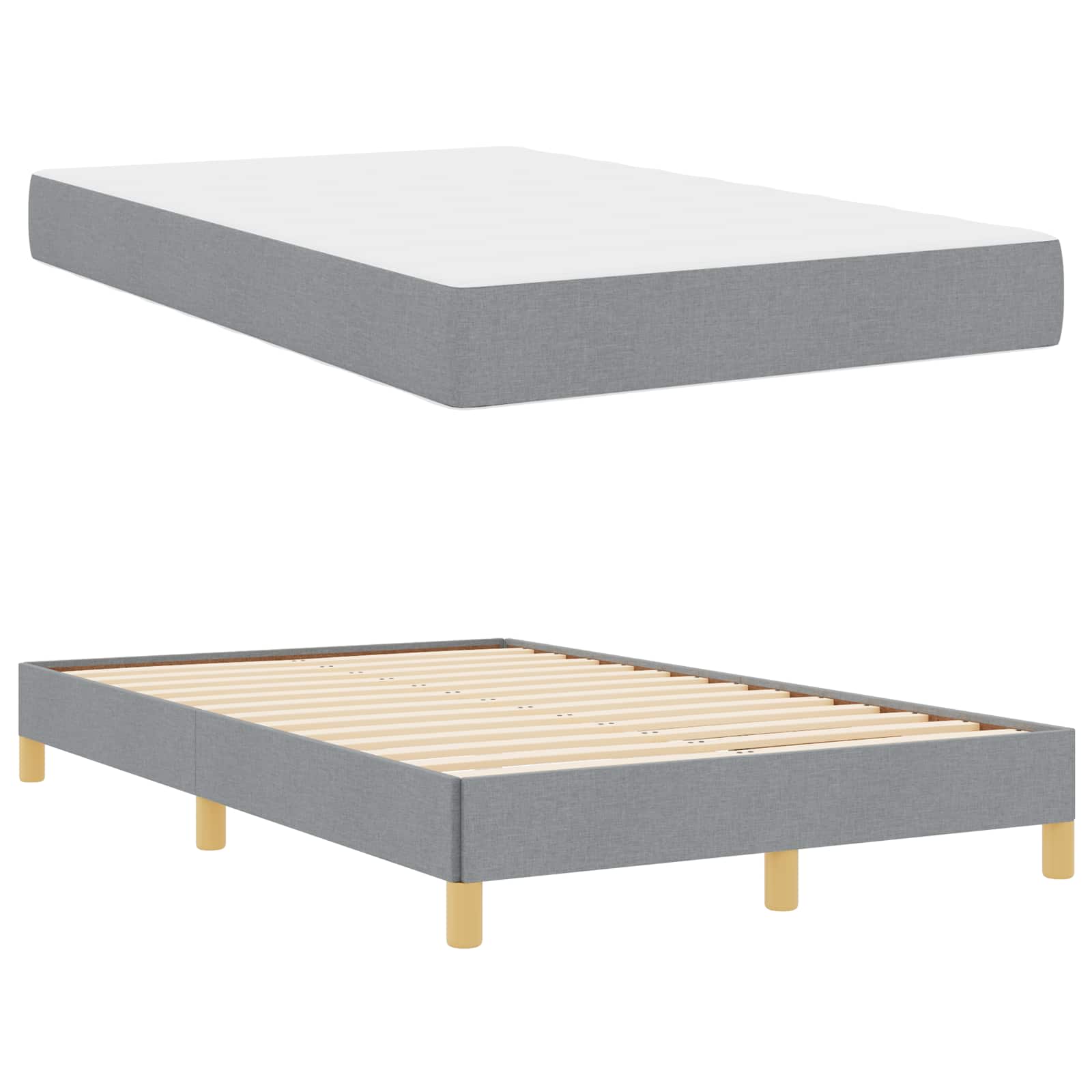 Boxspringbed met matras Lichtgrijs 120 x 200 cm Stof is nu te koop bij PeponiXL, paradijselijk wonen!