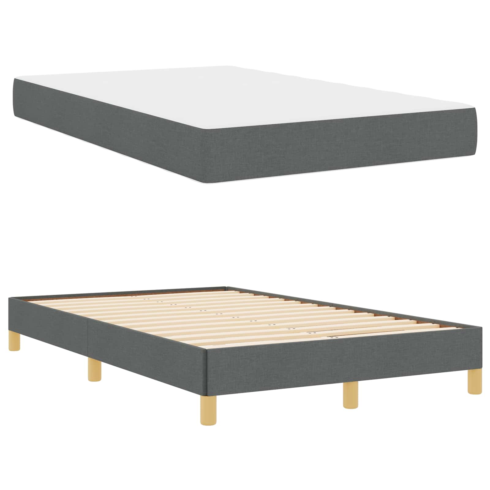 Boxspringbed met matras Donkergrijs 120 x 200 cm Stof is nu te koop bij PeponiXL, paradijselijk wonen!