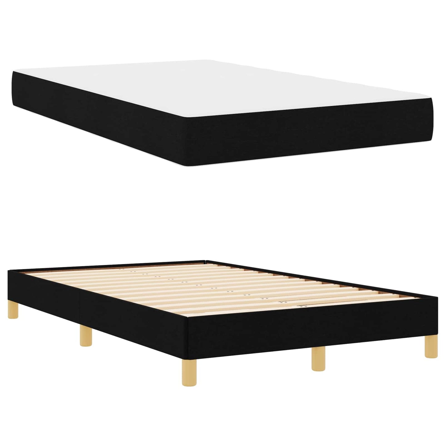 Boxspringbed met matras Zwart 120 x 200 cm Stof is nu te koop bij PeponiXL, paradijselijk wonen!