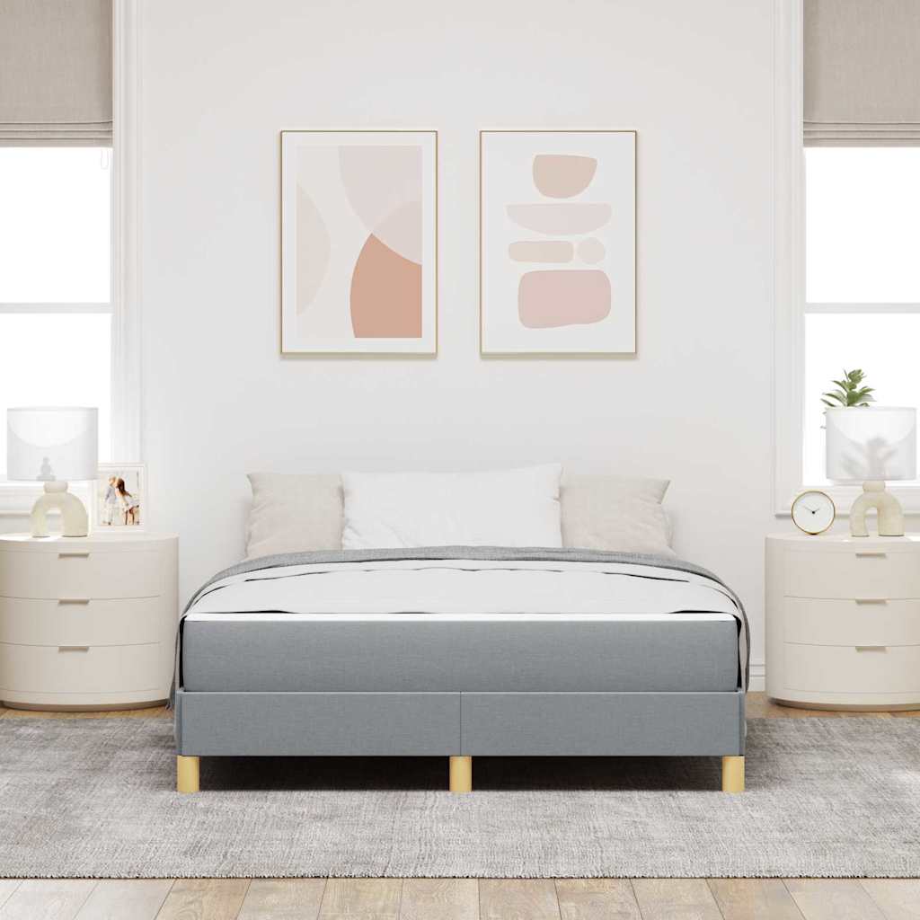 Boxspringbed met matras Lichtgrijs 140 x 190 cm Stof is nu te koop bij PeponiXL, paradijselijk wonen!