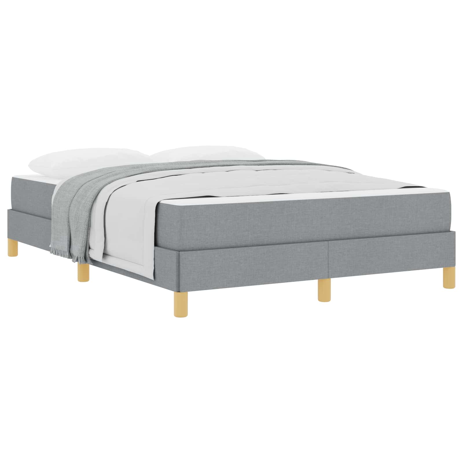 Boxspringbed met matras Lichtgrijs 140 x 190 cm Stof is nu te koop bij PeponiXL, paradijselijk wonen!