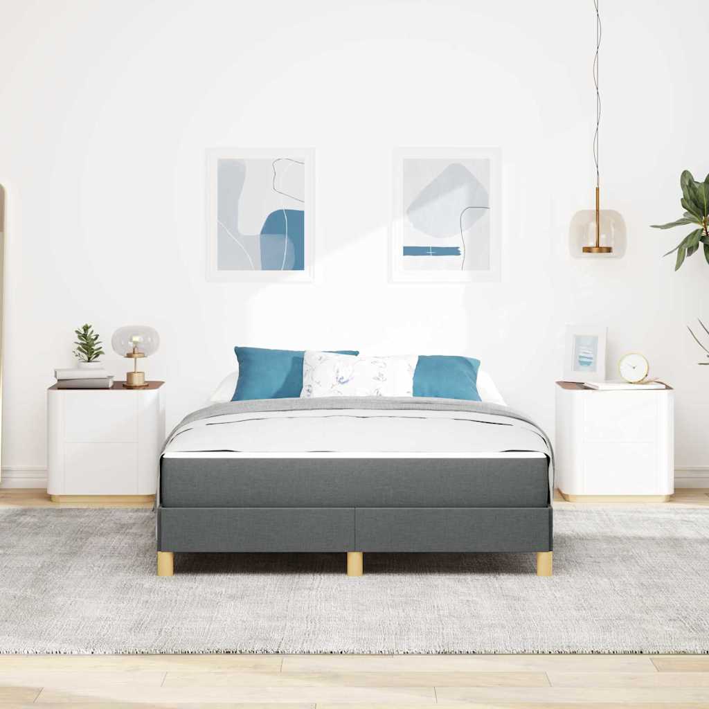 Boxspringbed met matras Donkergrijs 140 x 190 cm Stof is nu te koop bij PeponiXL, paradijselijk wonen!