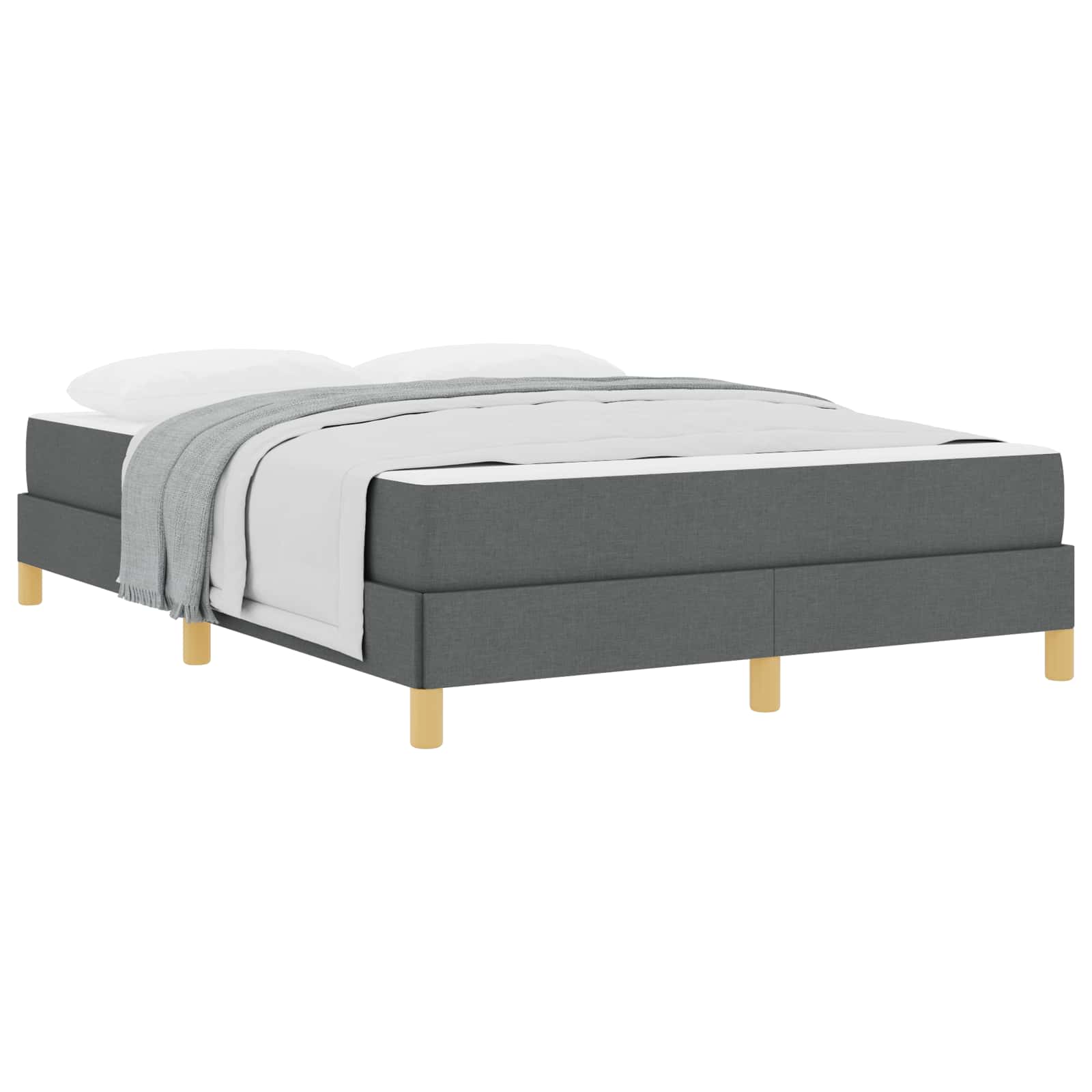 Boxspringbed met matras Donkergrijs 140 x 190 cm Stof is nu te koop bij PeponiXL, paradijselijk wonen!