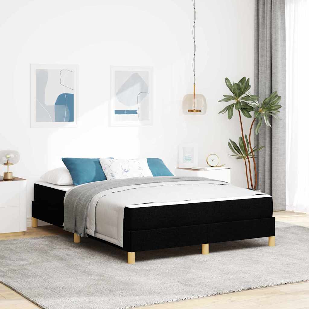 Boxspringbed met matras Zwart 140 x 190 cm Stof is nu te koop bij PeponiXL, paradijselijk wonen!