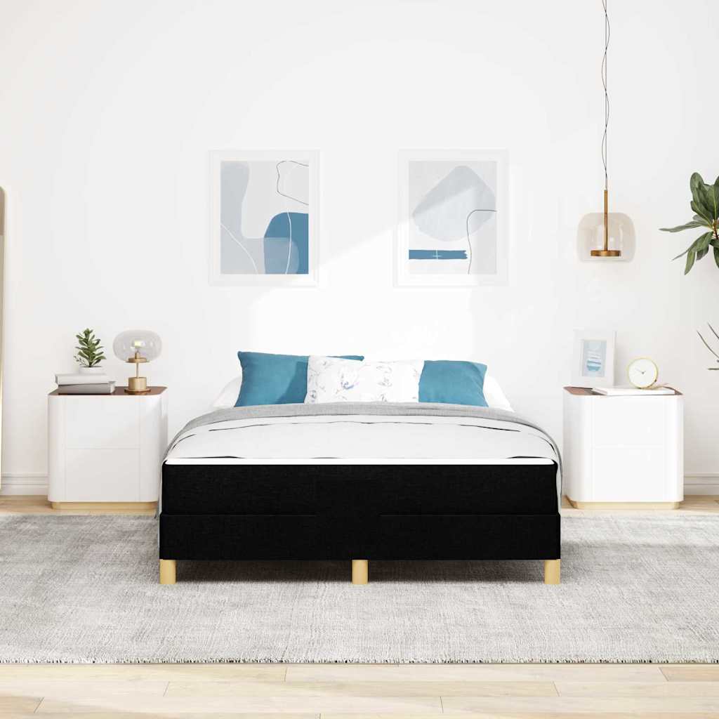 Boxspringbed met matras Zwart 140 x 190 cm Stof is nu te koop bij PeponiXL, paradijselijk wonen!