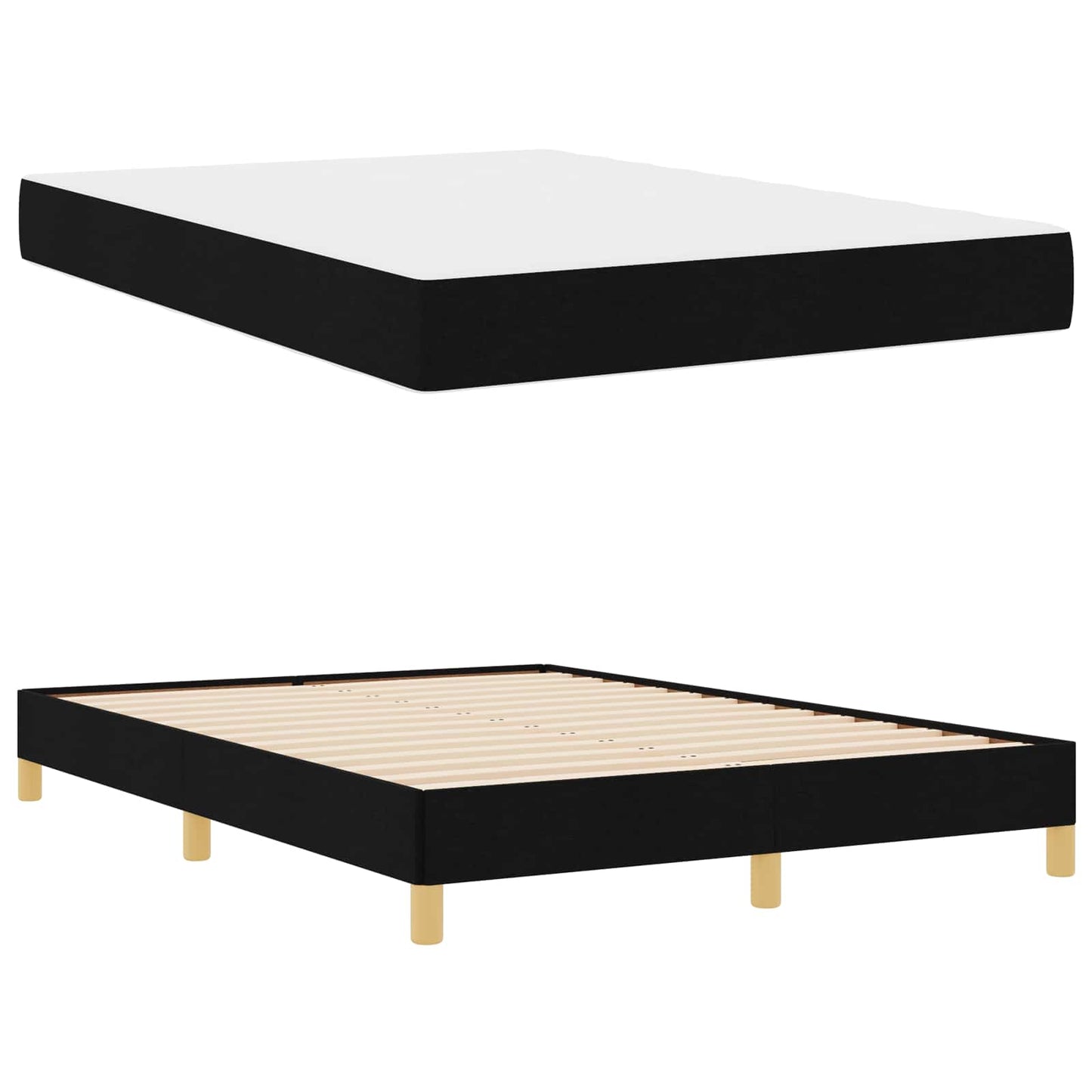 Boxspringbed met matras Zwart 140 x 190 cm Stof is nu te koop bij PeponiXL, paradijselijk wonen!