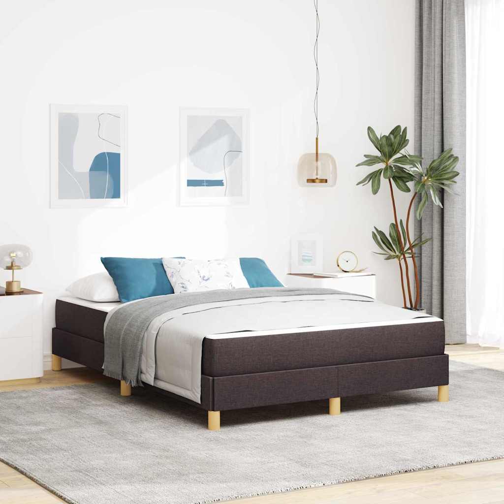 Boxspringbed met matras Donkerbruin 140 x 190 cm Stof is nu te koop bij PeponiXL, paradijselijk wonen!