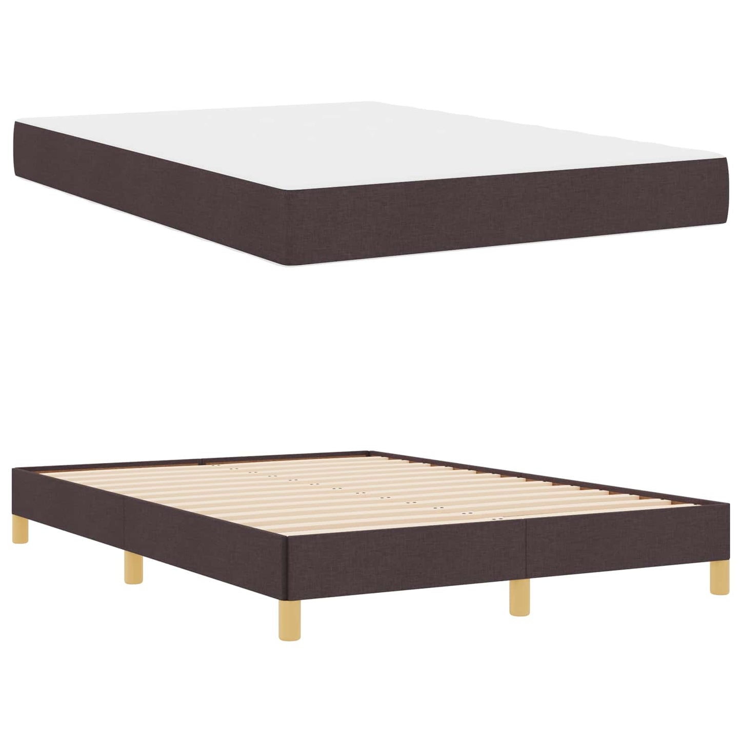 Boxspringbed met matras Donkerbruin 140 x 190 cm Stof is nu te koop bij PeponiXL, paradijselijk wonen!