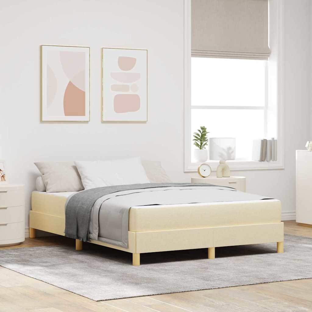 Boxspringbed met matras Crème 140 x 190 cm Stof is nu te koop bij PeponiXL, paradijselijk wonen!