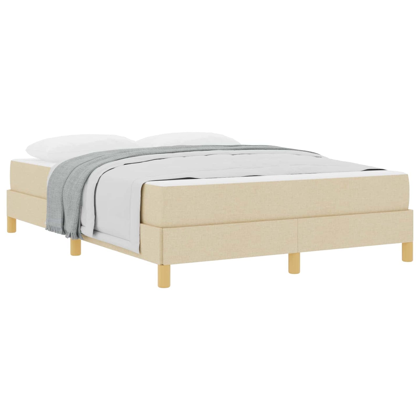 Boxspringbed met matras Crème 140 x 190 cm Stof is nu te koop bij PeponiXL, paradijselijk wonen!