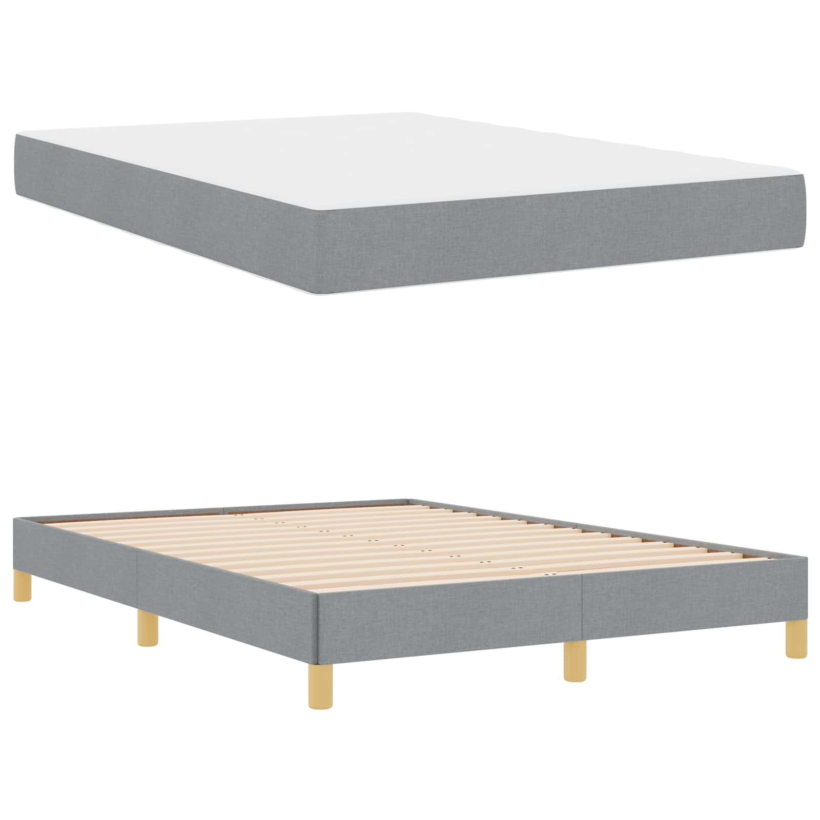 Boxspringbed met matras Lichtgrijs 140 x 200 cm Stof is nu te koop bij PeponiXL, paradijselijk wonen!