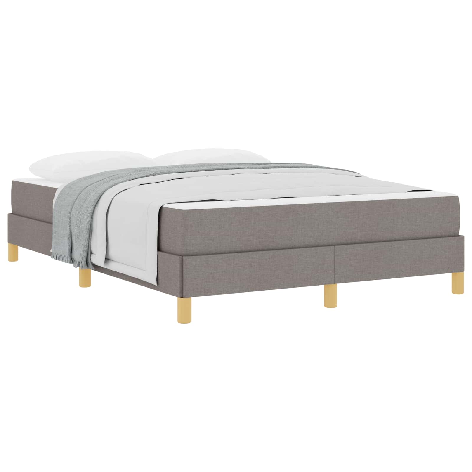 Boxspringbed met matras Taupe 160 x 200 cm Stof is nu te koop bij PeponiXL, paradijselijk wonen!
