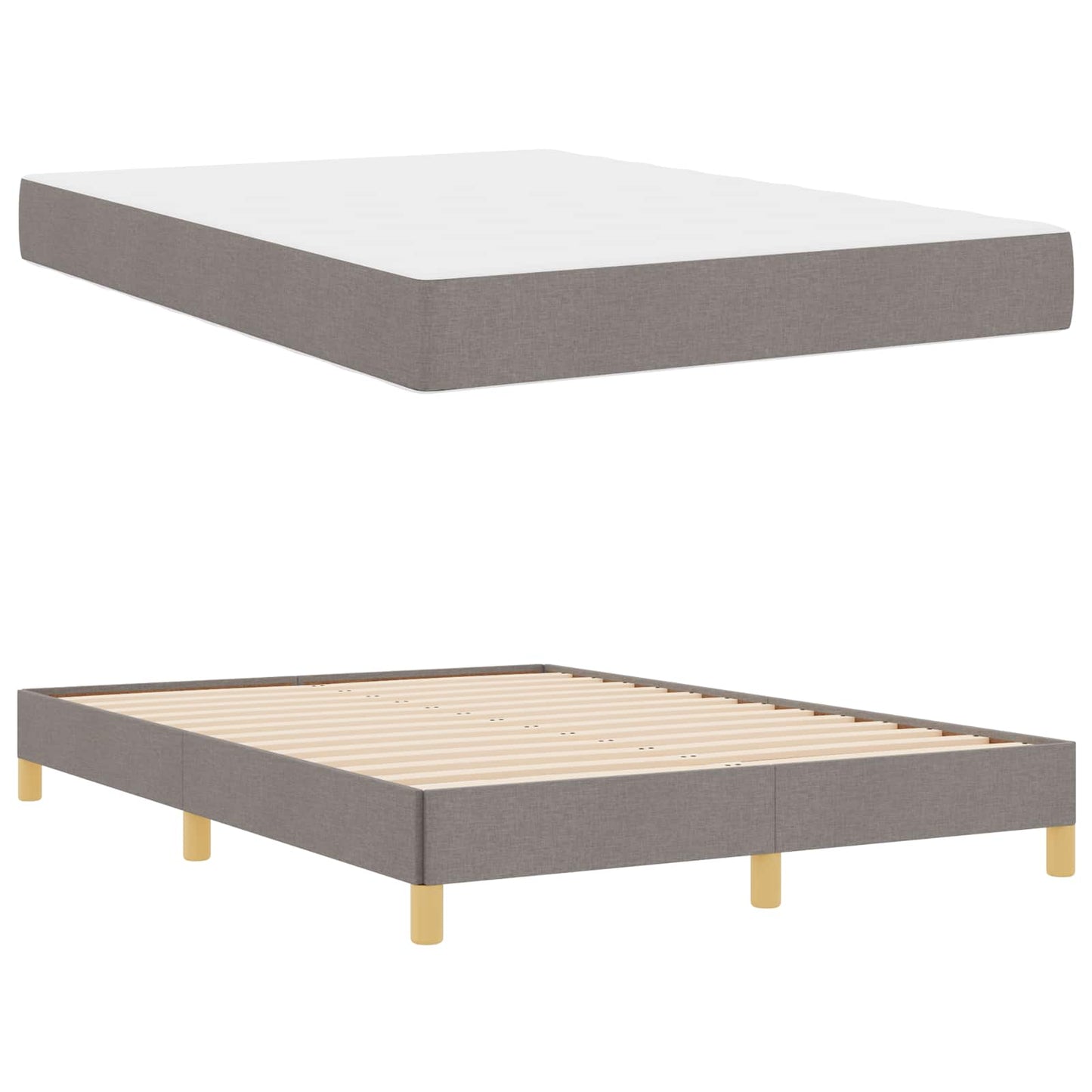 Boxspringbed met matras Taupe 160 x 200 cm Stof is nu te koop bij PeponiXL, paradijselijk wonen!