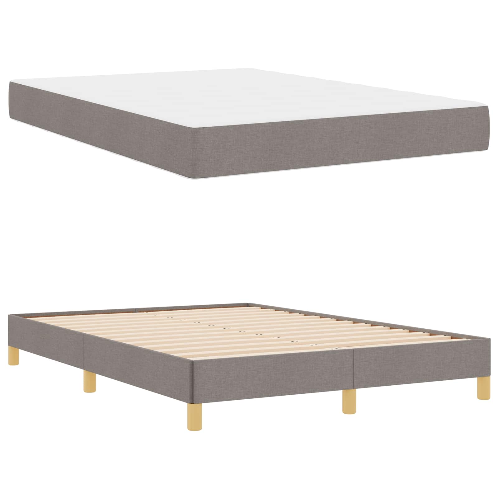 Boxspringbed met matras Taupe 160 x 200 cm Stof is nu te koop bij PeponiXL, paradijselijk wonen!