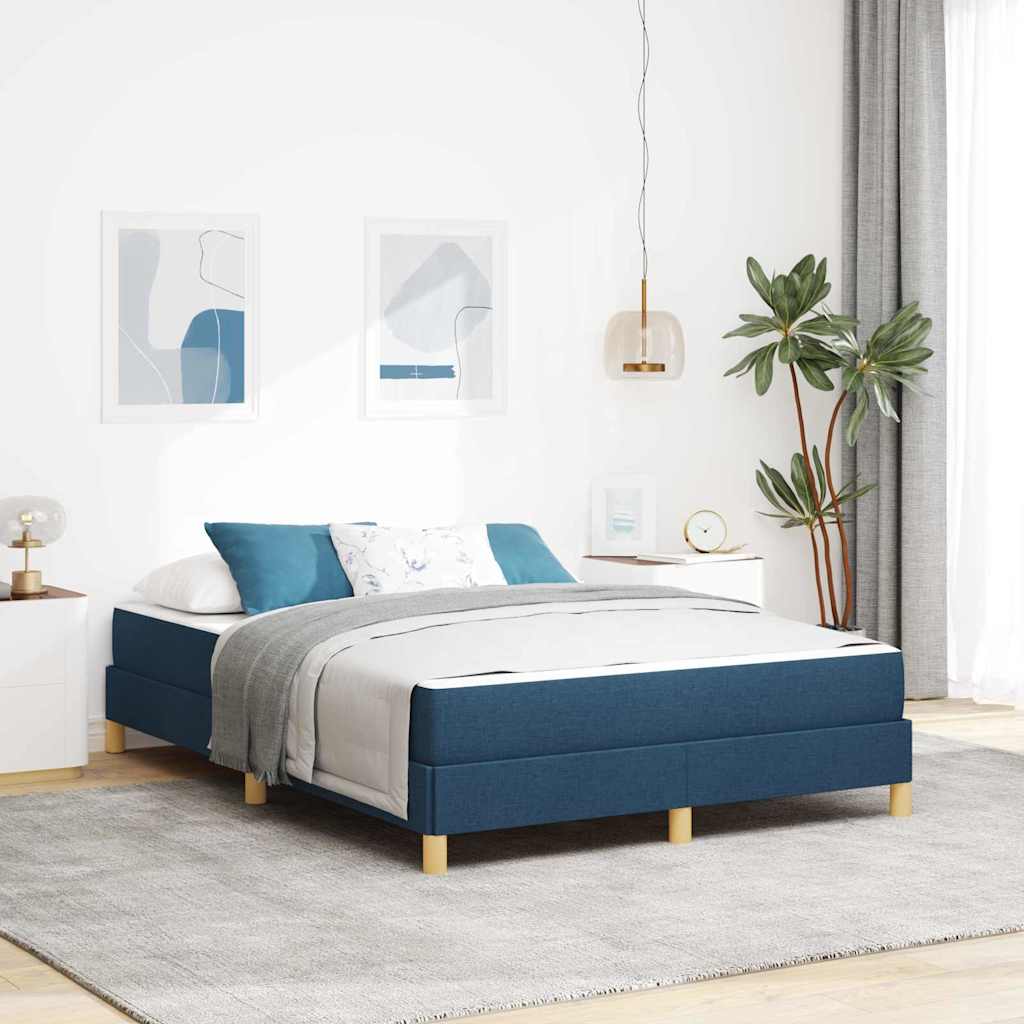 Boxspringbed met matras Blauw 160 x 200 cm Stof is nu te koop bij PeponiXL, paradijselijk wonen!