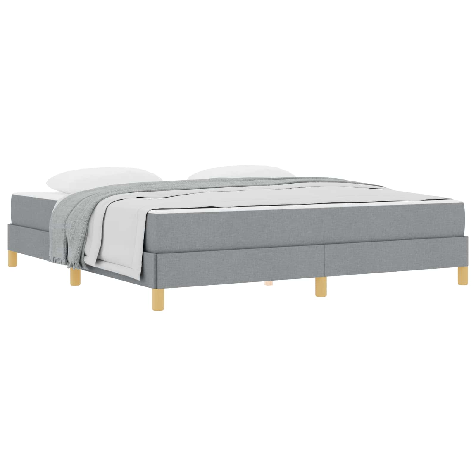Boxspringbed met matras Lichtgrijs 180 x 200 cm Stof is nu te koop bij PeponiXL, paradijselijk wonen!
