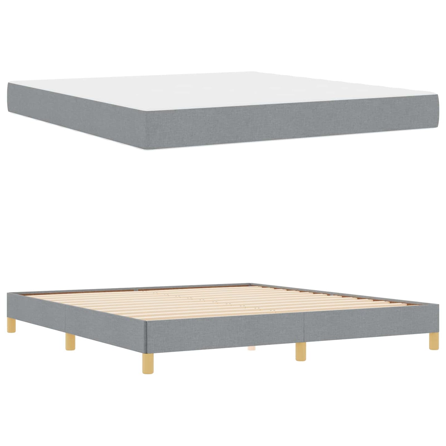Boxspringbed met matras Lichtgrijs 180 x 200 cm Stof is nu te koop bij PeponiXL, paradijselijk wonen!