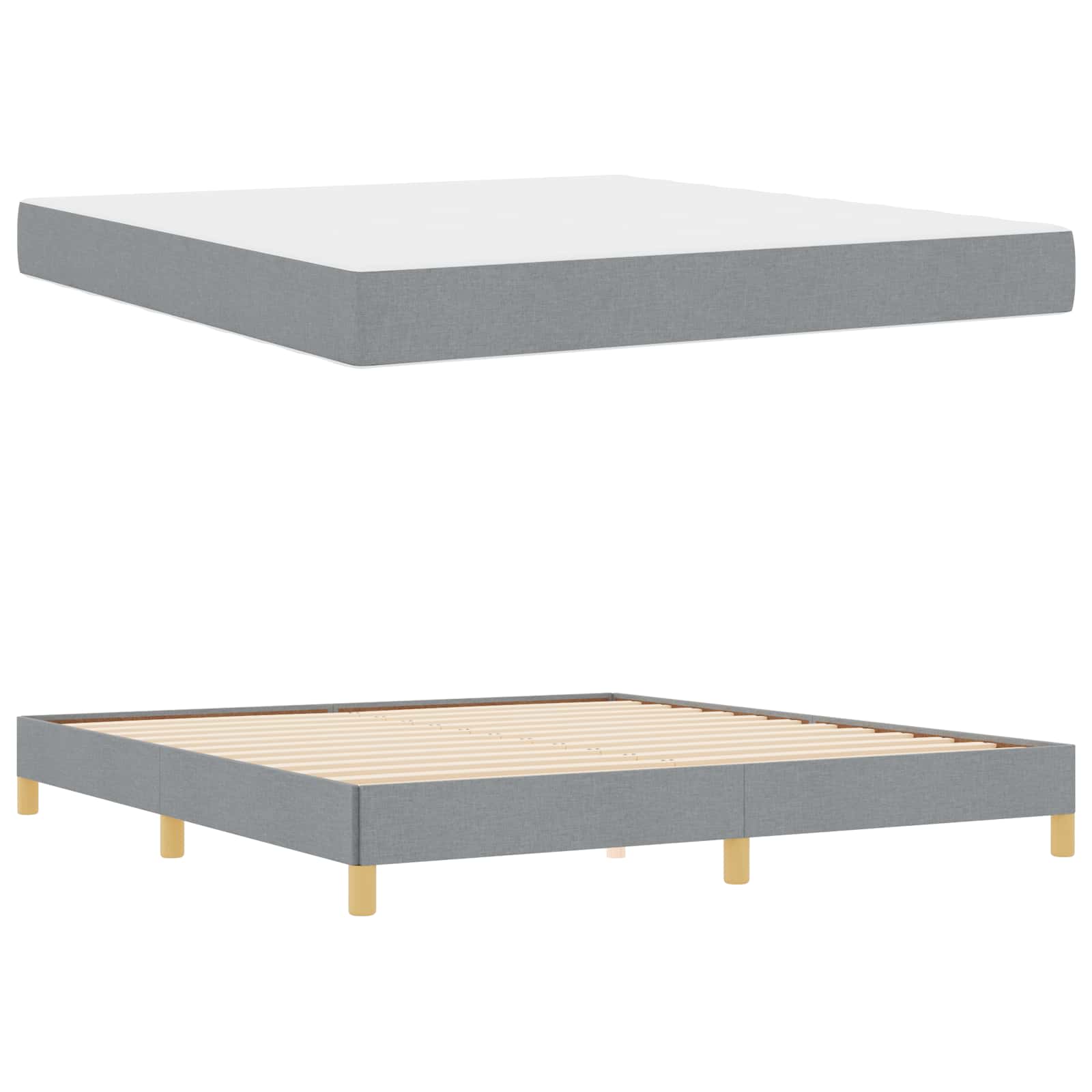 Boxspringbed met matras Lichtgrijs 180 x 200 cm Stof is nu te koop bij PeponiXL, paradijselijk wonen!