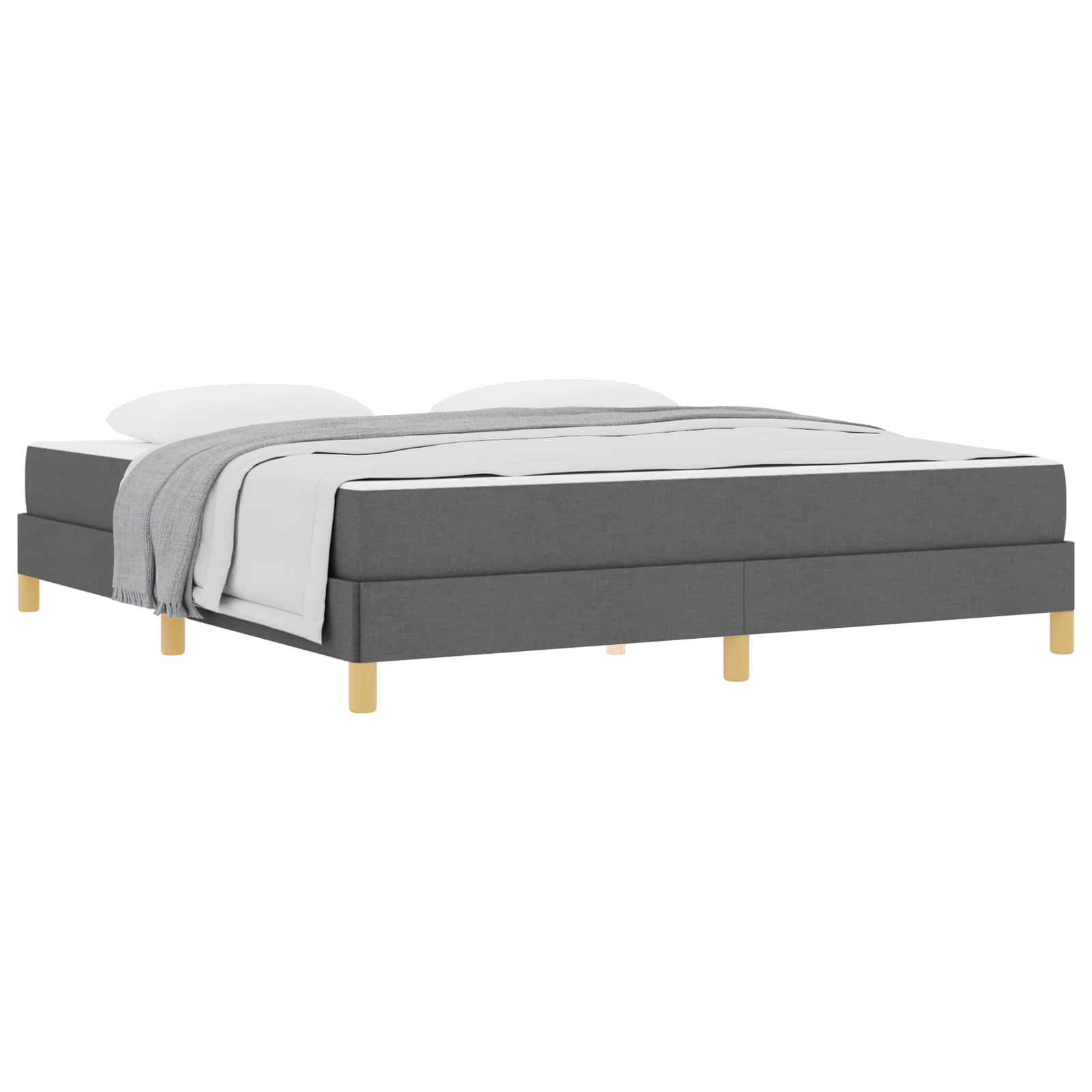 Boxspringbed met matras Donkergrijs 180 x 200 cm Stof is nu te koop bij PeponiXL, paradijselijk wonen!
