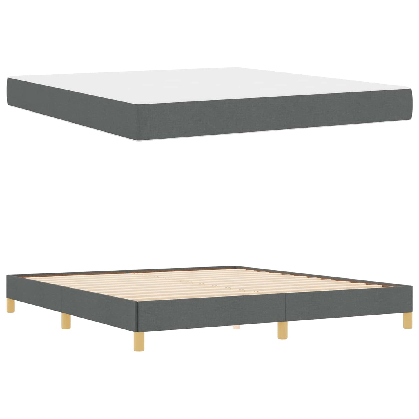 Boxspringbed met matras Donkergrijs 180 x 200 cm Stof is nu te koop bij PeponiXL, paradijselijk wonen!