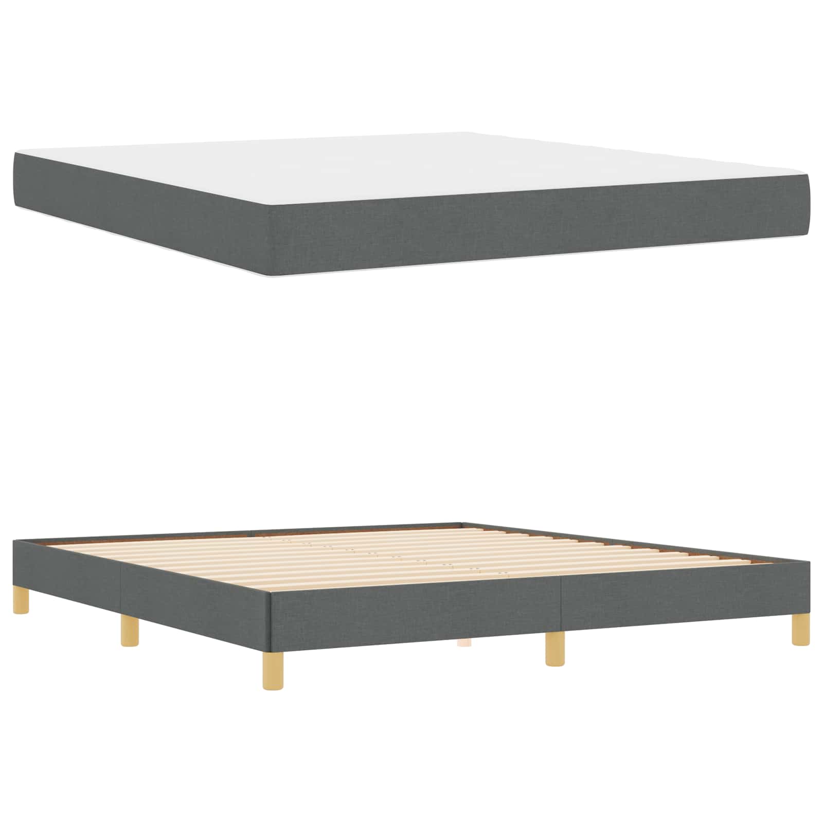 Boxspringbed met matras Donkergrijs 180 x 200 cm Stof is nu te koop bij PeponiXL, paradijselijk wonen!