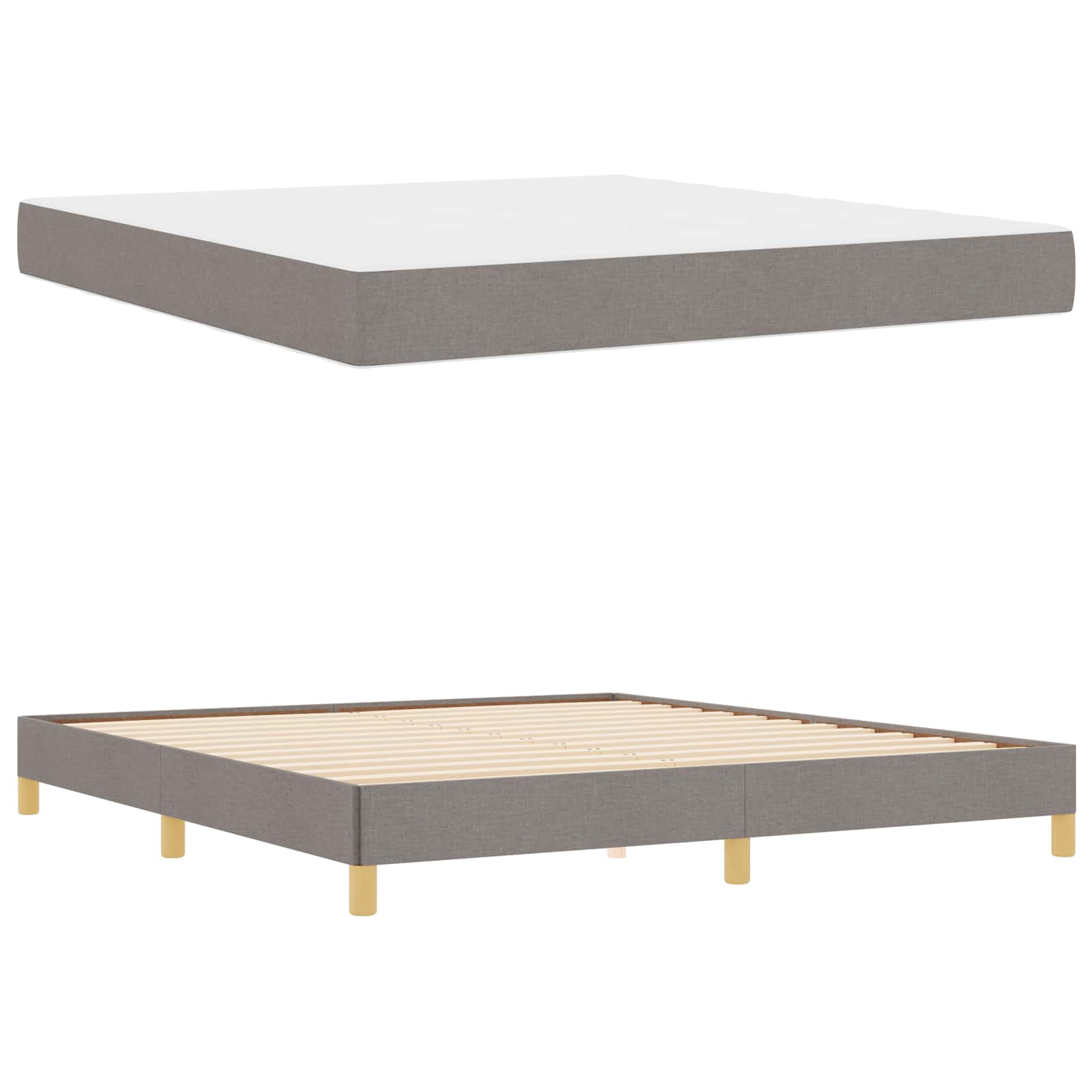 Boxspringbed met matras Taupe 180 x 200 cm Stof is nu te koop bij PeponiXL, paradijselijk wonen!