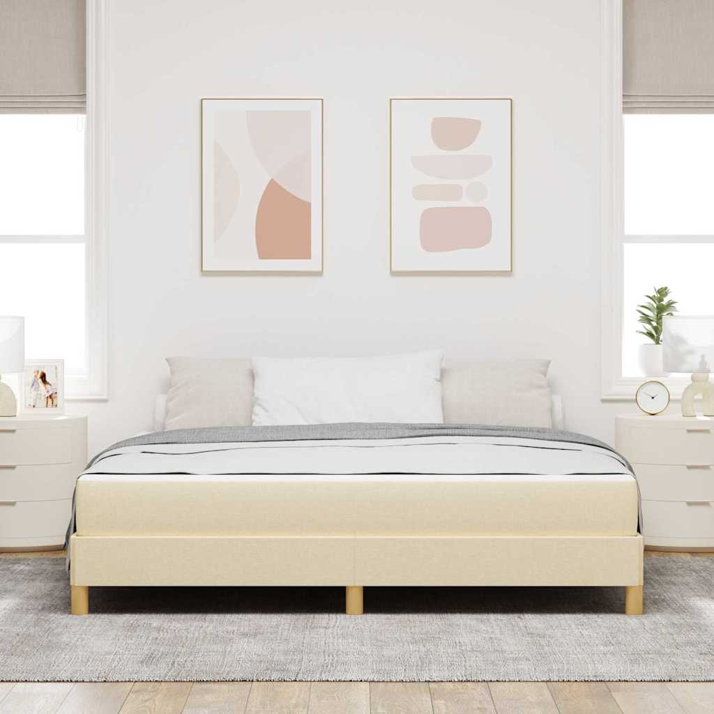 Boxspringbed met matras Crème 180 x 200 cm Stof is nu te koop bij PeponiXL, paradijselijk wonen!