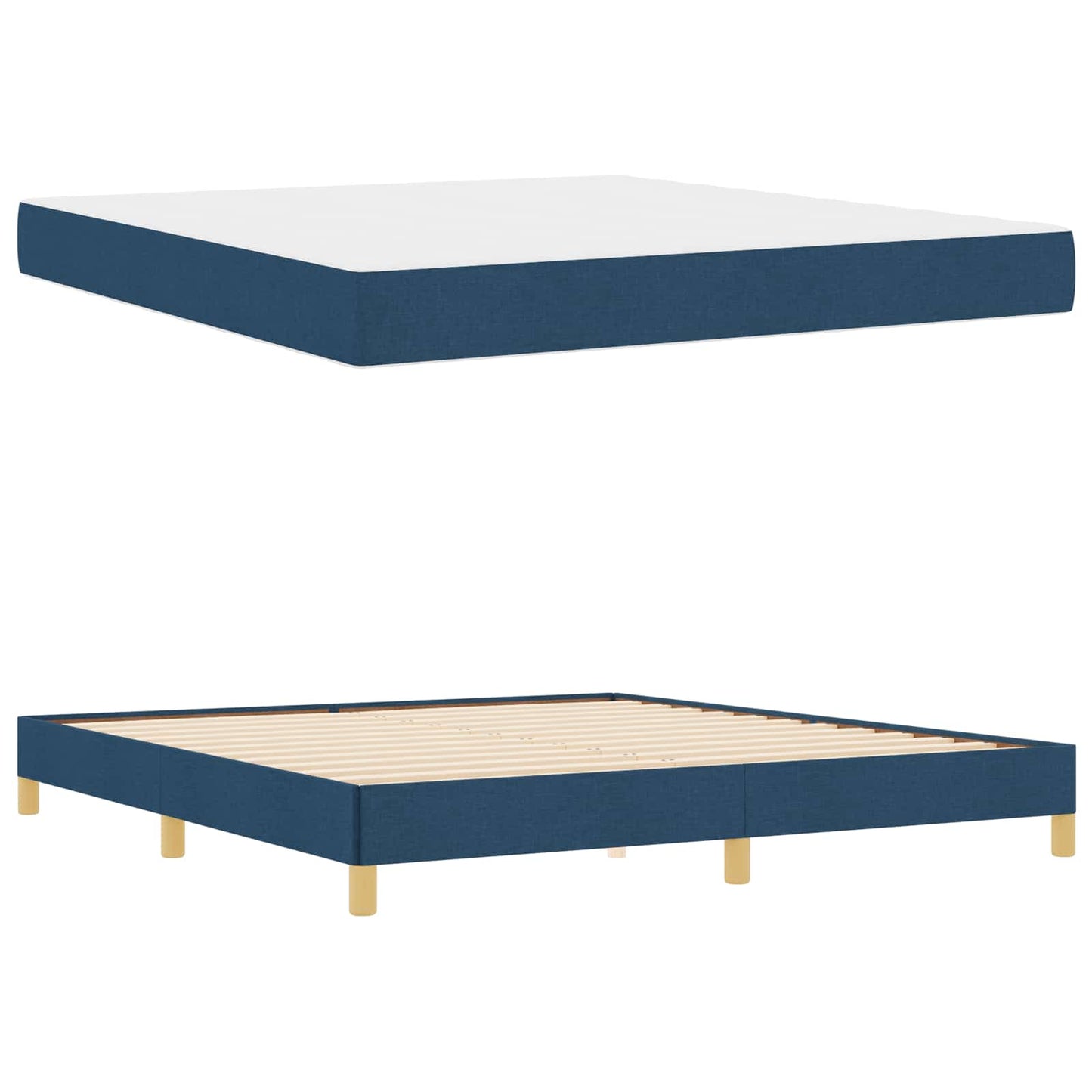 Boxspringbed met matras Blauw 180 x 200 cm Stof is nu te koop bij PeponiXL, paradijselijk wonen!