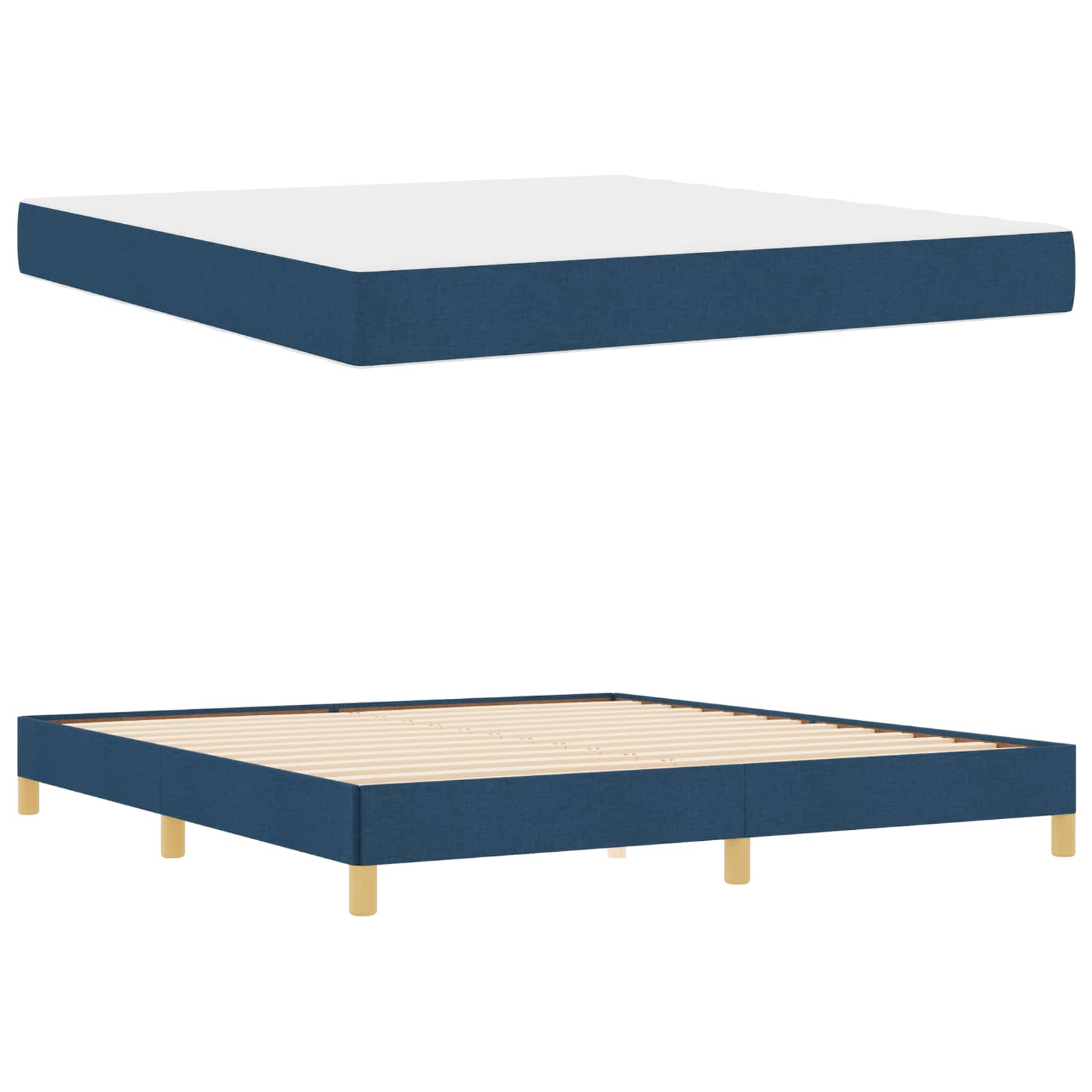 Boxspringbed met matras Blauw 180 x 200 cm Stof is nu te koop bij PeponiXL, paradijselijk wonen!