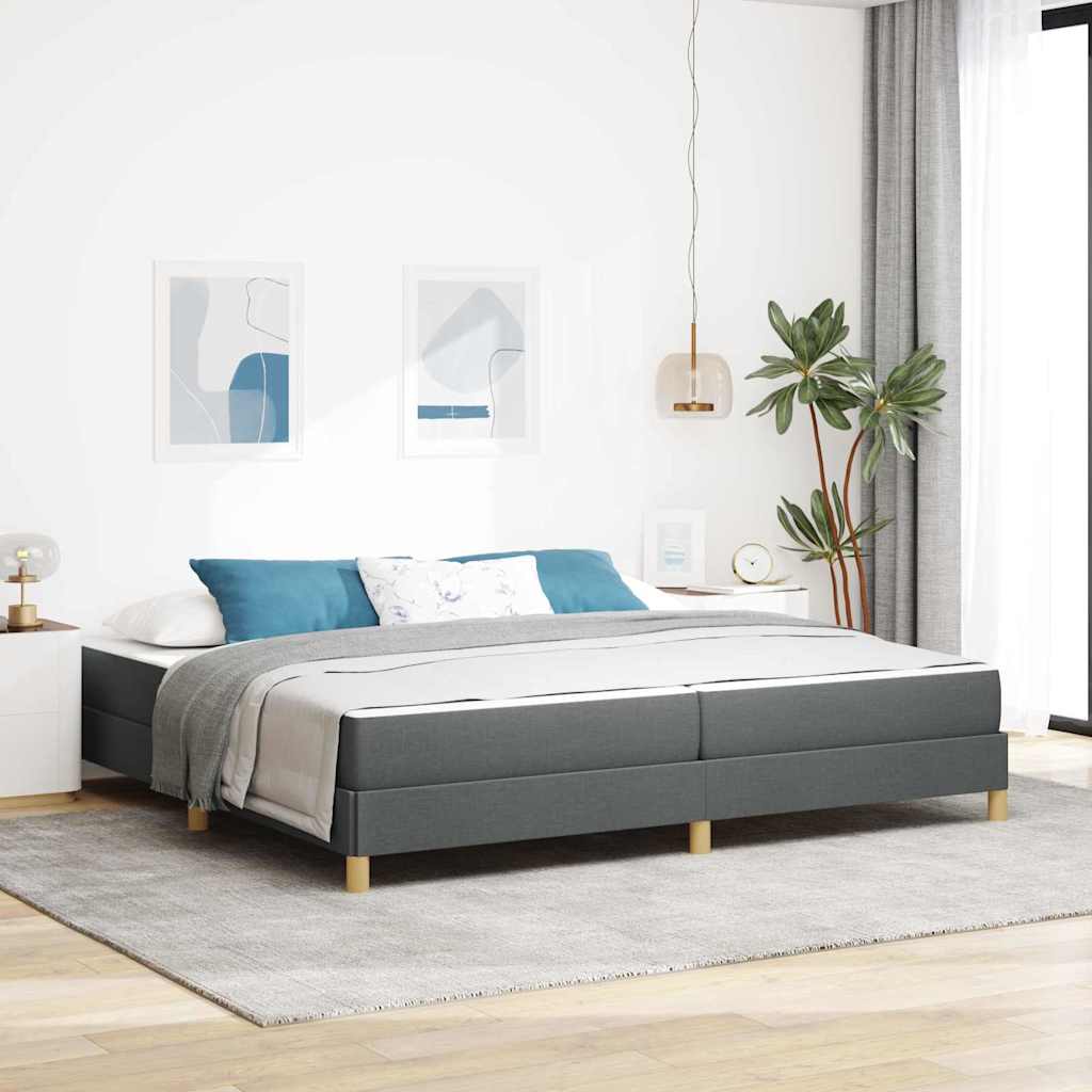 Boxspringbed met matras Donkergrijs 200 x 200 cm Stof is nu te koop bij PeponiXL, paradijselijk wonen!