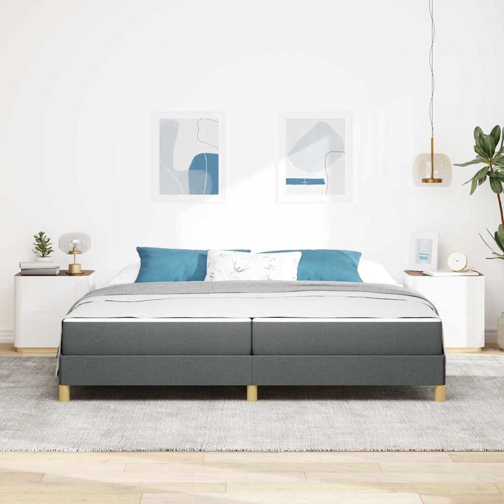 Boxspringbed met matras Donkergrijs 200 x 200 cm Stof is nu te koop bij PeponiXL, paradijselijk wonen!