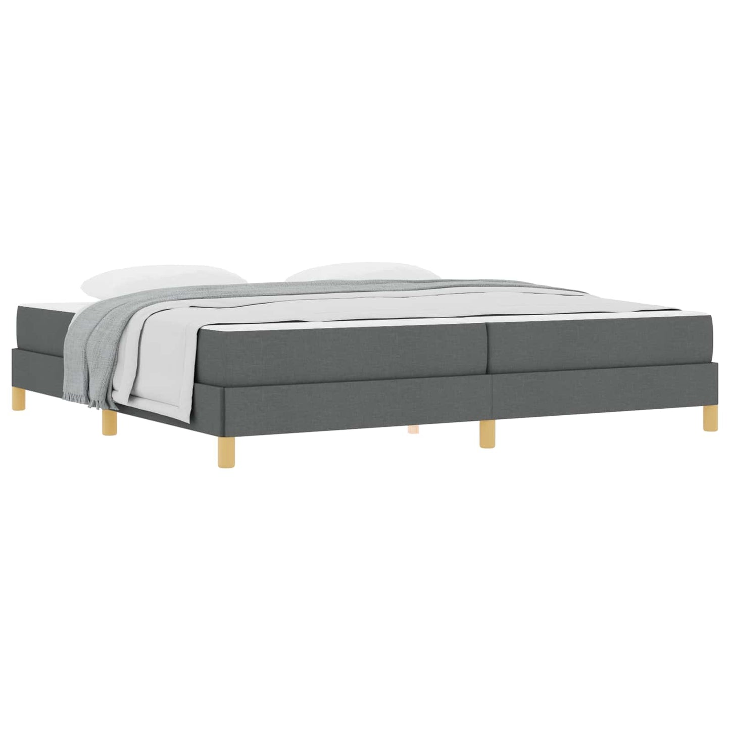 Boxspringbed met matras Donkergrijs 200 x 200 cm Stof is nu te koop bij PeponiXL, paradijselijk wonen!