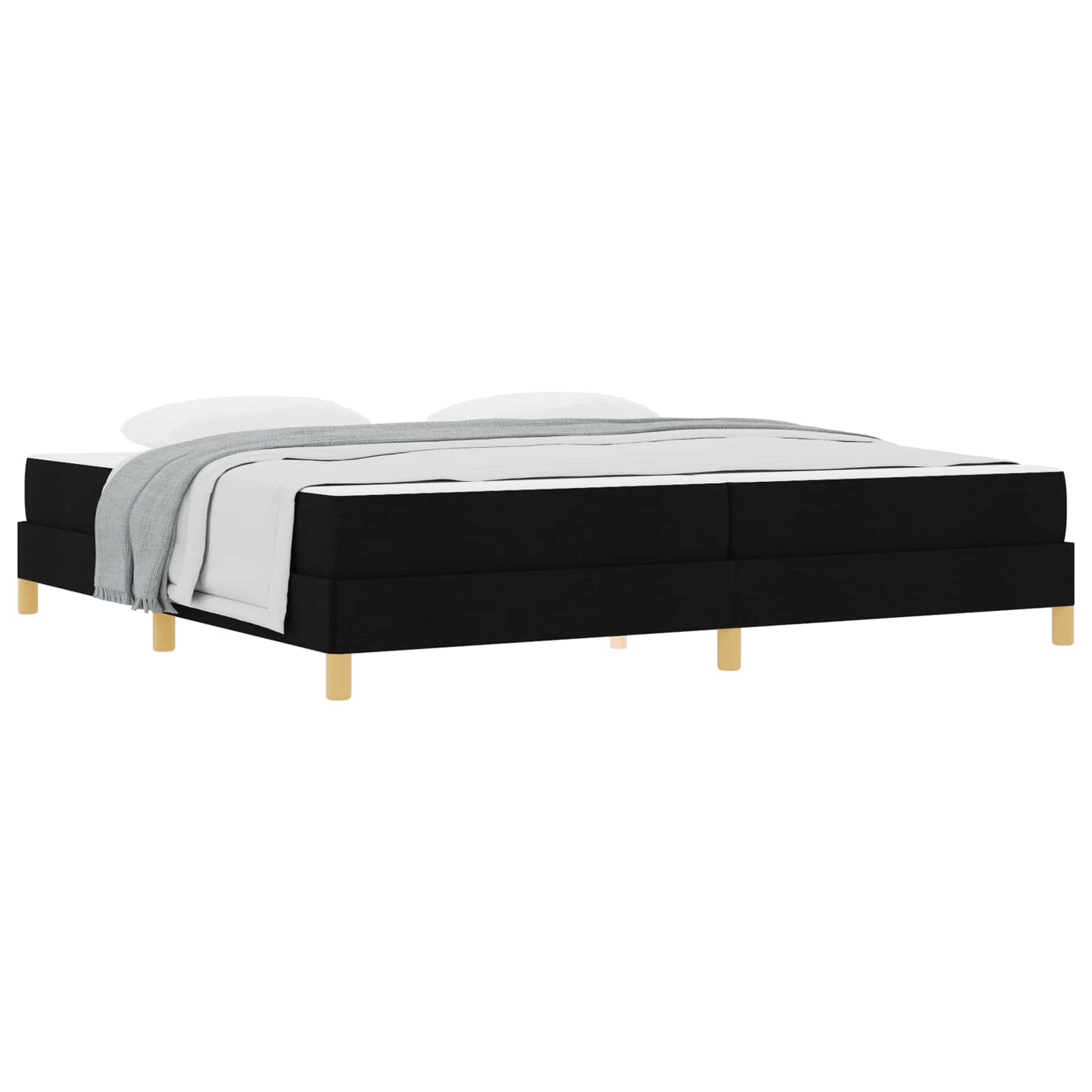 Boxspringbed met matras Zwart 200 x 200 cm Stof is nu te koop bij PeponiXL, paradijselijk wonen!