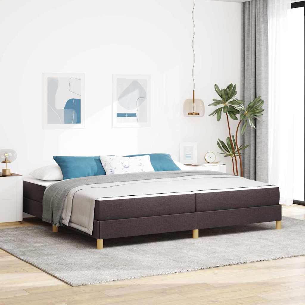 Boxspringbed met matras Donkerbruin 200 x 200 cm Stof is nu te koop bij PeponiXL, paradijselijk wonen!
