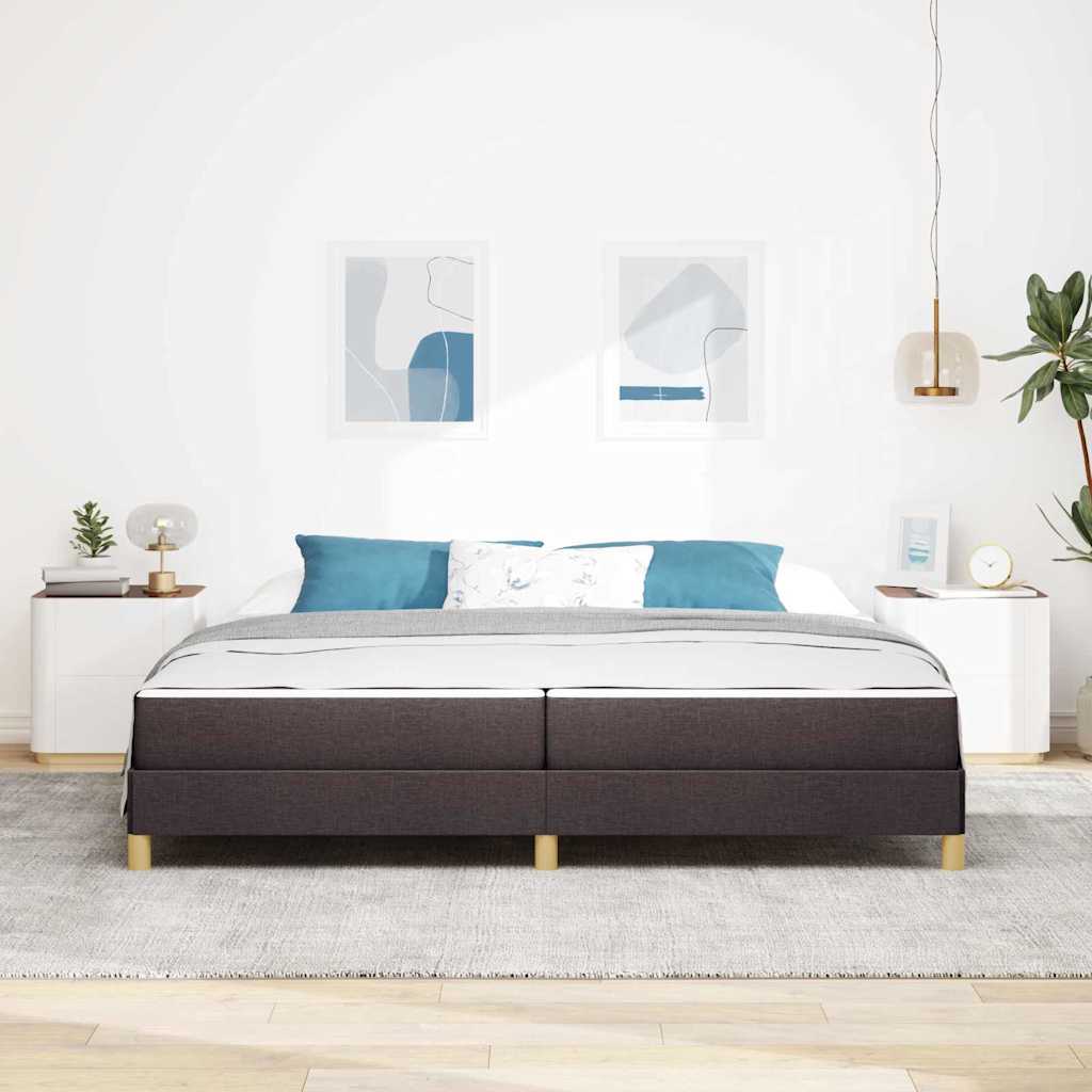 Boxspringbed met matras Donkerbruin 200 x 200 cm Stof is nu te koop bij PeponiXL, paradijselijk wonen!