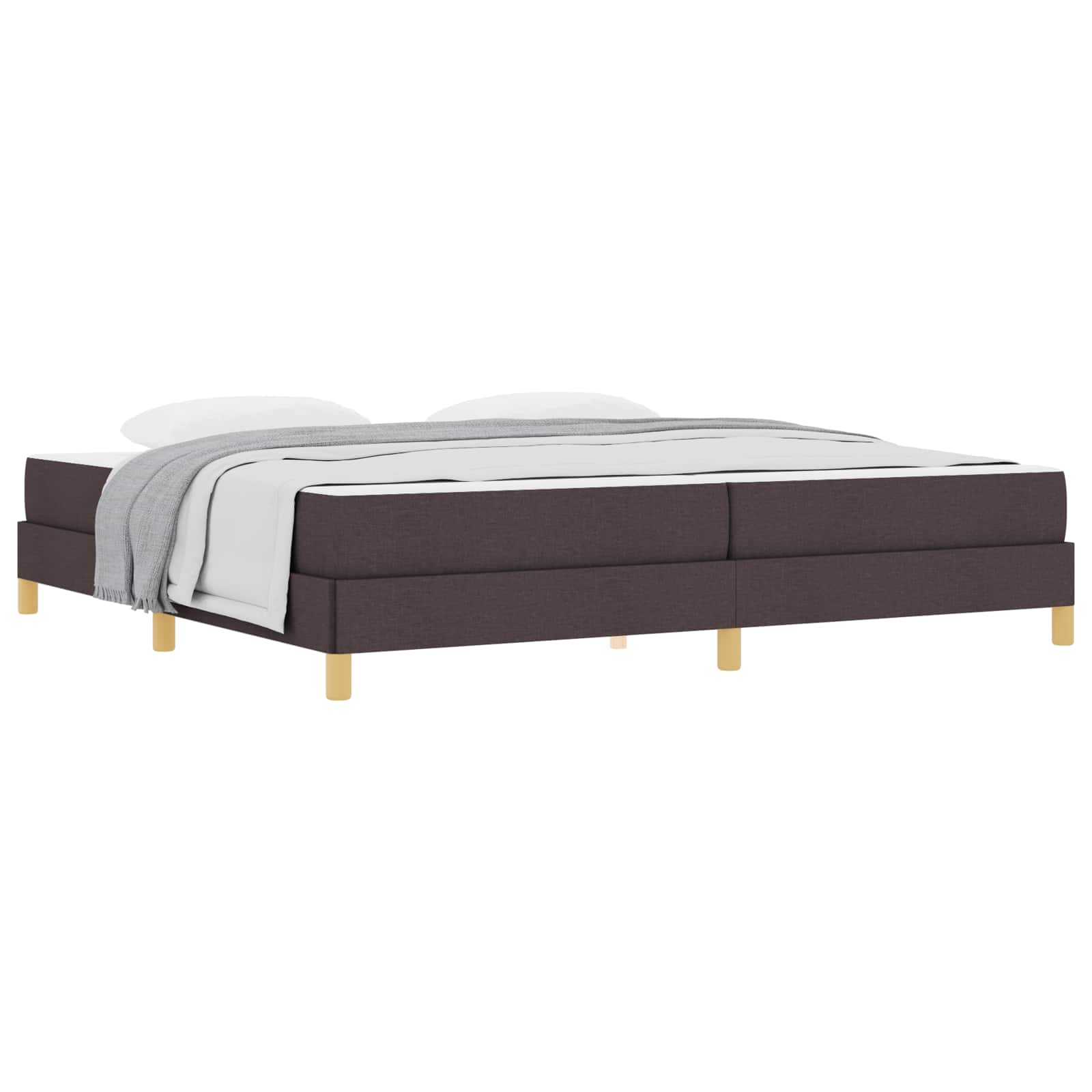 Boxspringbed met matras Donkerbruin 200 x 200 cm Stof is nu te koop bij PeponiXL, paradijselijk wonen!
