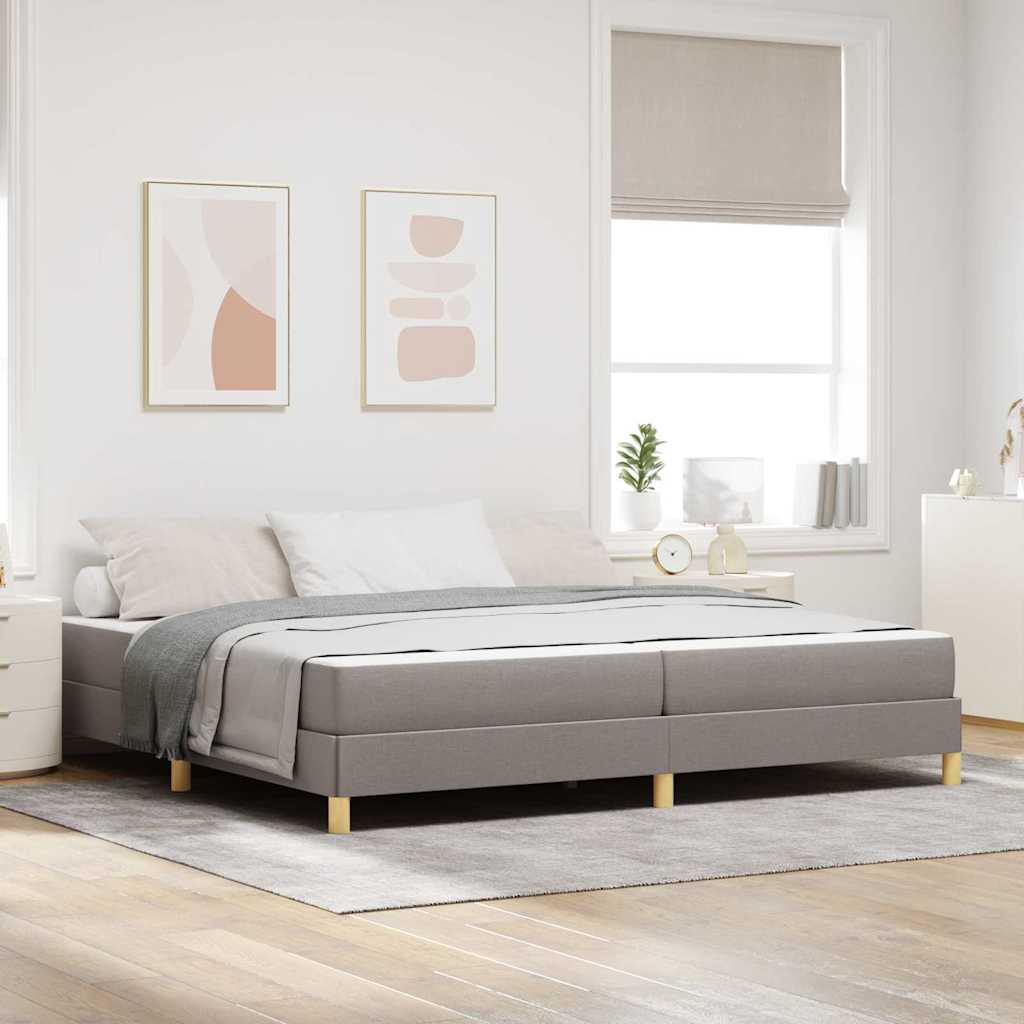 Boxspringbed met matras Taupe 200 x 200 cm Stof is nu te koop bij PeponiXL, paradijselijk wonen!