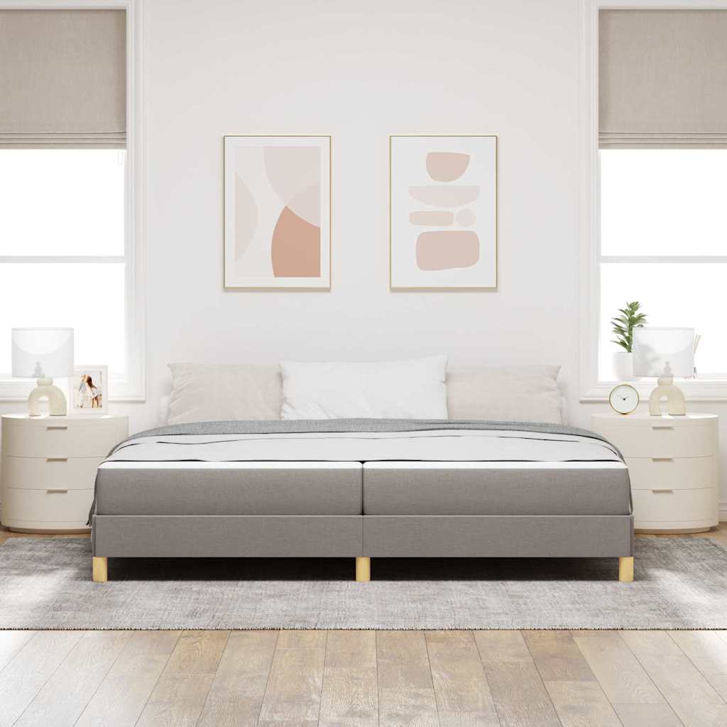 Boxspringbed met matras Taupe 200 x 200 cm Stof is nu te koop bij PeponiXL, paradijselijk wonen!