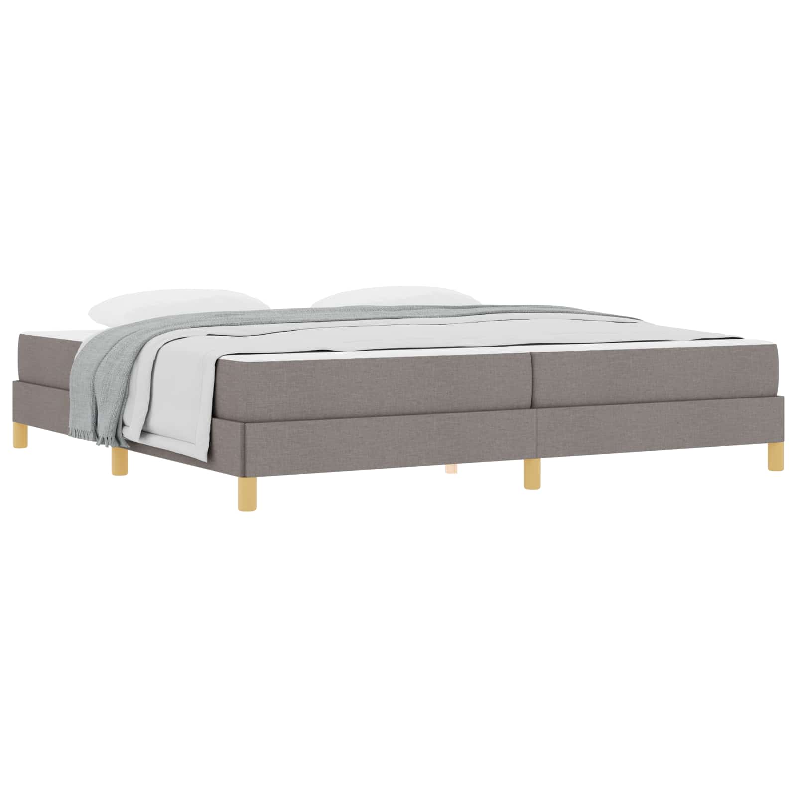 Boxspringbed met matras Taupe 200 x 200 cm Stof is nu te koop bij PeponiXL, paradijselijk wonen!