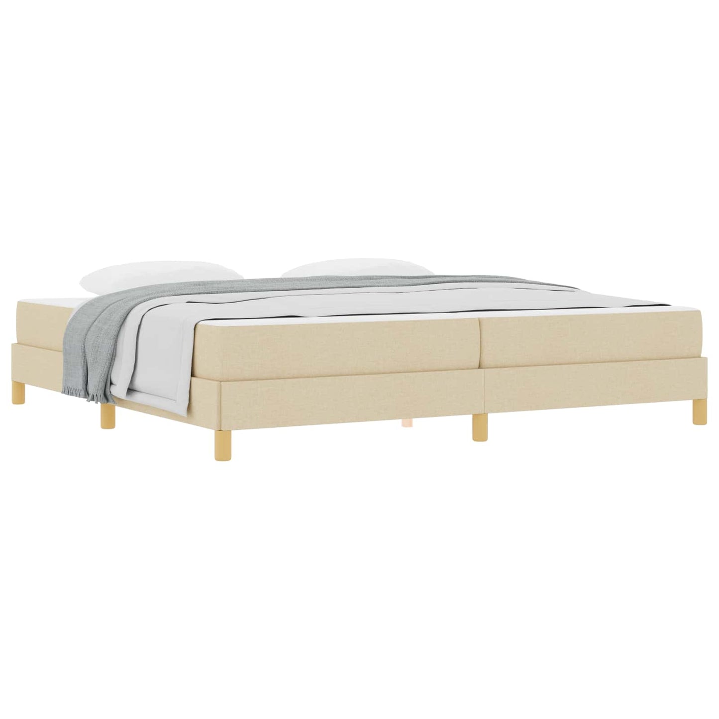 Boxspringbed met matras Crème 200 x 200 cm Stof is nu te koop bij PeponiXL, paradijselijk wonen!