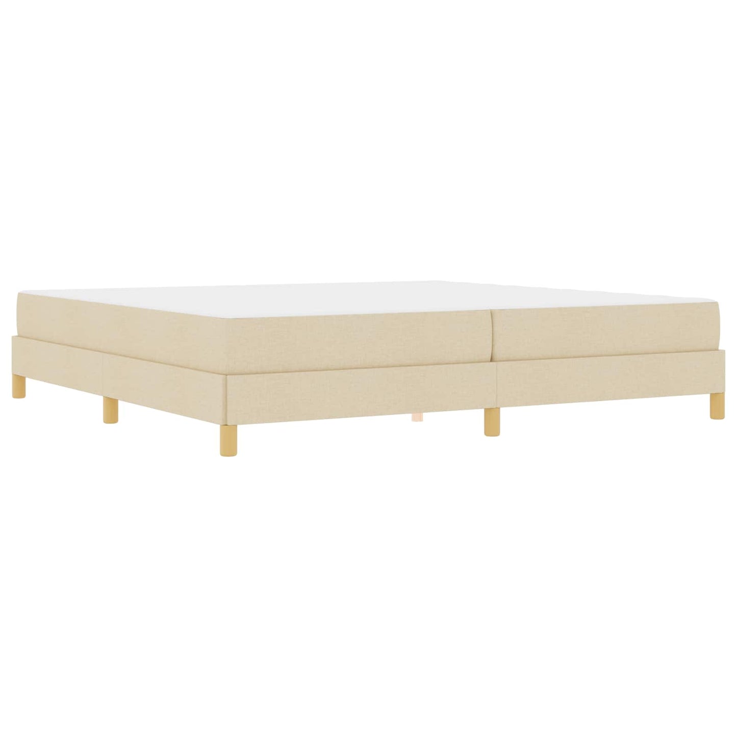 Boxspringbed met matras Crème 200 x 200 cm Stof is nu te koop bij PeponiXL, paradijselijk wonen!