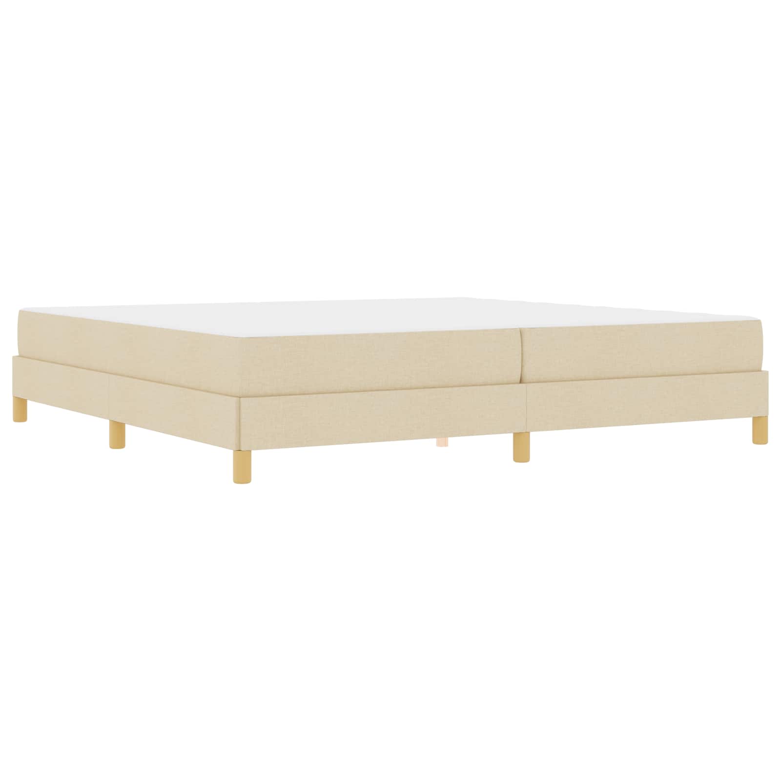 Boxspringbed met matras Crème 200 x 200 cm Stof is nu te koop bij PeponiXL, paradijselijk wonen!
