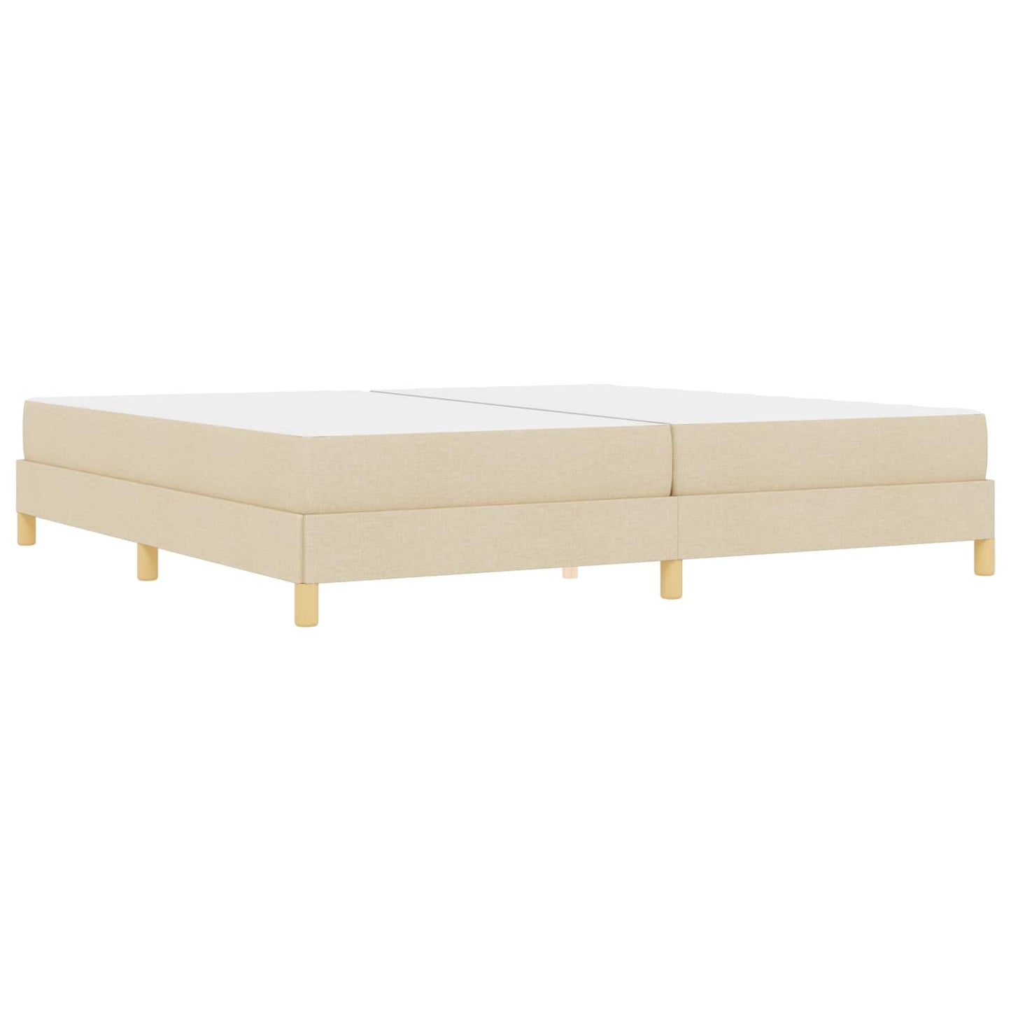 Boxspringbed met matras Crème 200 x 200 cm Stof is nu te koop bij PeponiXL, paradijselijk wonen!