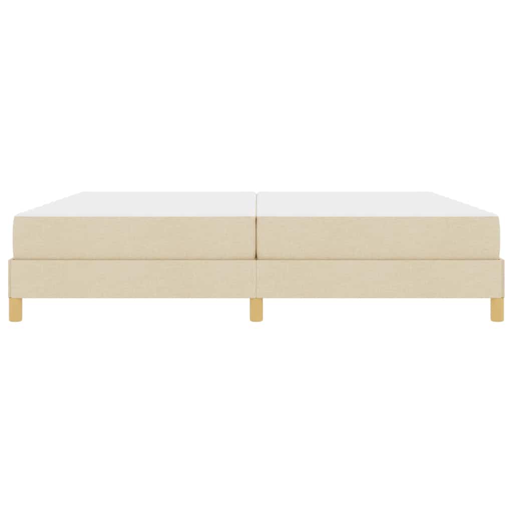Boxspringbed met matras Crème 200 x 200 cm Stof is nu te koop bij PeponiXL, paradijselijk wonen!