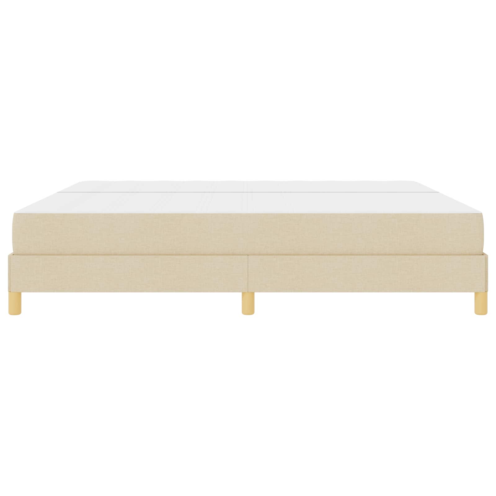 Boxspringbed met matras Crème 200 x 200 cm Stof is nu te koop bij PeponiXL, paradijselijk wonen!