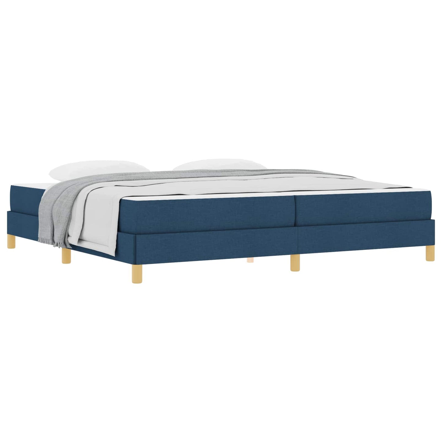 Boxspringbed met matras Blauw 200 x 200 cm Stof is nu te koop bij PeponiXL, paradijselijk wonen!